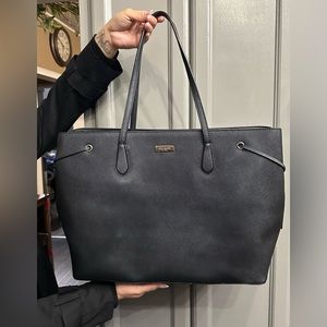 KATE SPADE NY Ari Laurel Way Saffiano Leather Shoulder Tote Bag WKRU3931 Black